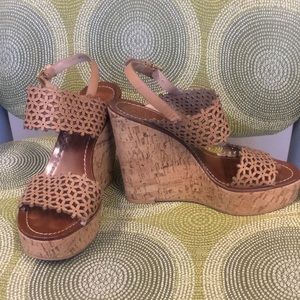 Tory Burch Leather wedge sandals Sz 6.5